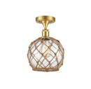 Innovations Lighting Farmhouse Rope 1 Light Semi-Flush Mount Part Of The Ballston Collection 516-1C-SG-G122-8RB-LED