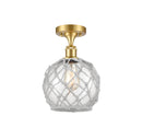 Innovations Lighting Farmhouse Rope 1 Light Semi-Flush Mount Part Of The Ballston Collection 516-1C-SG-G122-8RW-LED