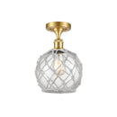 Innovations Lighting Farmhouse Rope 1 Light Semi-Flush Mount Part Of The Ballston Collection 516-1C-SG-G122-8RW