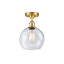 Innovations Lighting Athens 1 Light 8" Semi-Flush Mount 516-1C-SG-G124-8