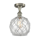Innovations Lighting Farmhouse Rope 1 Light Semi-Flush Mount Part Of The Ballston Collection 516-1C-SN-G122-8RW