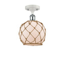Innovations Lighting Farmhouse Rope 1 Light Semi-Flush Mount Part Of The Ballston Collection 516-1C-WPC-G121-8RB