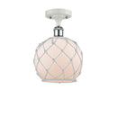 Innovations Lighting Farmhouse Rope 1 Light Semi-Flush Mount Part Of The Ballston Collection 516-1C-WPC-G121-8RW
