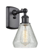 Innovations Lighting Conesus 1-100 watt 6 inch Matte Black Sconce Clear Crackle glass 180 Degree Adjustable Swivels 5161WBKG275