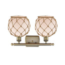 Innovations Lighting Farmhouse Rope 2 Light Bath Vanity Light Part Of The Ballston Collection 516-2W-AB-G121-8RB