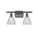 Conesus Bath Vanity Light shown in the Oil Rubbed Bronze finish with a Clear Crackle shade