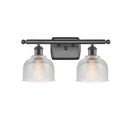 Dayton Bath Vanity Light shown in the Oil Rubbed Bronze finish with a Clear shade
