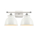 Adirondack Bath Vanity Light shown in the White and Polished Chrome finish with a Glossy White shade