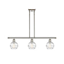 Deco Swirl Island Light shown in the Polished Nickel finish with a Clear shade