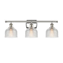 Dayton Bath Vanity Light shown in the Polished Nickel finish with a Clear shade
