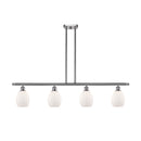Eaton Island Light shown in the Brushed Satin Nickel finish with a Matte White shade