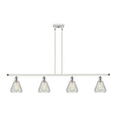 Conesus Island Light shown in the White and Polished Chrome finish with a Clear Crackle shade