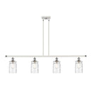 Candor Island Light shown in the White and Polished Chrome finish with a Clear Waterglass shade