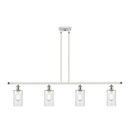 Clymer Island Light shown in the White and Polished Chrome finish with a Clear shade