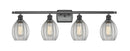 Innovations Lighting Eaton 4-100 watt 36 inch Matte Black Clear Fluted glass 5164WBKG82