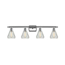 Conesus Bath Vanity Light shown in the Polished Chrome finish with a Clear Crackle shade