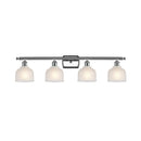 Dayton Bath Vanity Light shown in the Polished Chrome finish with a White shade