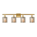 Cobbleskill Bath Vanity Light shown in the Satin Gold finish with a Mercury shade