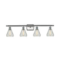 Conesus Bath Vanity Light shown in the Brushed Satin Nickel finish with a Clear Crackle shade