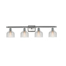 Dayton Bath Vanity Light shown in the Brushed Satin Nickel finish with a Clear shade