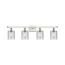 Cobbleskill Bath Vanity Light shown in the White and Polished Chrome finish with a Clear shade