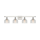 Dayton Bath Vanity Light shown in the White and Polished Chrome finish with a Clear shade