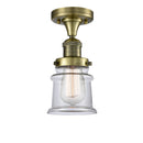 Innovations Lighting Small Canton 1 Light Semi-Flush Mount Part Of The Franklin Restoration Collection 517-1CH-AB-G182S