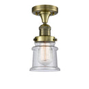 Innovations Lighting Small Canton 1 Light Semi-Flush Mount Part Of The Franklin Restoration Collection 517-1CH-AB-G184S