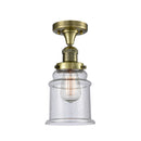 Innovations Lighting Canton 1 Light Semi-Flush Mount Part Of The Franklin Restoration Collection 517-1CH-AB-G184