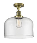 Innovations Lighting X-Large Bell 1 Light Semi-Flush Mount Part Of The Franklin Restoration Collection 517-1CH-AB-G72-L