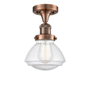 Innovations Lighting Olean 1 Light Semi-Flush Mount Part Of The Franklin Restoration Collection 517-1CH-AC-G324