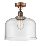 Innovations Lighting X-Large Bell 1 Light Semi-Flush Mount Part Of The Franklin Restoration Collection 517-1CH-AC-G72-L