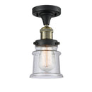 Innovations Lighting Small Canton 1 Light Semi-Flush Mount Part Of The Franklin Restoration Collection 517-1CH-BAB-G184S