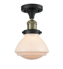 Innovations Lighting Olean 1 Light Semi-Flush Mount Part Of The Franklin Restoration Collection 517-1CH-BAB-G321-LED