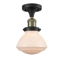Innovations Lighting Olean 1 Light Semi-Flush Mount Part Of The Franklin Restoration Collection 517-1CH-BAB-G321