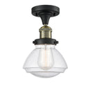 Innovations Lighting Olean 1 Light Semi-Flush Mount Part Of The Franklin Restoration Collection 517-1CH-BAB-G324