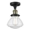 Innovations Lighting Olean 1 Light Semi-Flush Mount Part Of The Franklin Restoration Collection 517-1CH-BAB-G324-LED