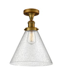 Innovations Lighting X-Large Cone 1 Light Semi-Flush Mount Part Of The Franklin Restoration Collection 517-1CH-BB-G44-L-LED