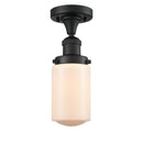 Innovations Lighting Dover 1 Light Semi-Flush Mount Part Of The Franklin Restoration Collection 517-1CH-BK-G311