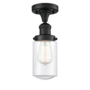 Innovations Lighting Dover 1 Light Semi-Flush Mount Part Of The Franklin Restoration Collection 517-1CH-BK-G312