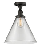 Innovations Lighting X-Large Cone 1 Light Semi-Flush Mount Part Of The Franklin Restoration Collection 517-1CH-OB-G42-L-LED
