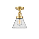 Innovations Lighting Large Cone 1 Light Semi-Flush Mount Part Of The Franklin Restoration Collection 517-1CH-SG-G44