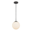 Tolland Mini Pendant shown in the Matte Black finish with a Matte White shade