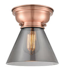 Cone Flush Mount shown in the Antique Copper finish with a Plated Smoke shade