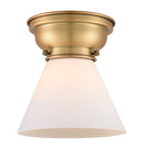 Cone Flush Mount shown in the Brushed Brass finish with a Matte White shade