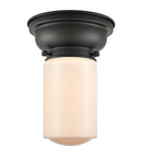 Dover Flush Mount shown in the Matte Black finish with a Matte White shade