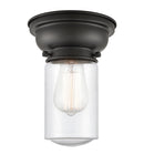 Dover Flush Mount shown in the Matte Black finish with a Seedy shade
