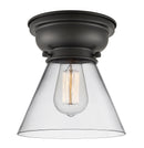 Cone Flush Mount shown in the Matte Black finish with a Clear shade