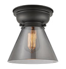 Cone Flush Mount shown in the Matte Black finish with a Plated Smoke shade