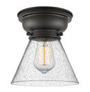 Cone Flush Mount shown in the Matte Black finish with a Seedy shade